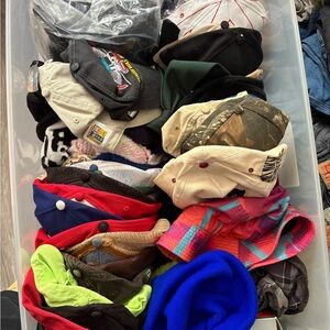 50 Vintage & Modern Snapback Hat Lot - Mixed Brands, Styles & Colors